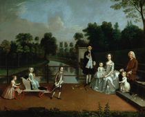 A Family Group on a Terrace in a Garden von Arthur Devis
