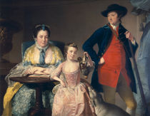 James and Mary Shuttleworth with one of their Daughters von Joseph Wright of Derby