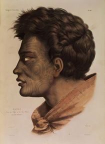 Natai, a Maori chief from Bream Bay von Louis Auguste de Sainson