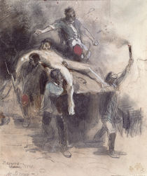 Men carrying away a corpse by Pierre Andrieu