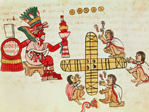 Gambling Patoli and the god von Aztec