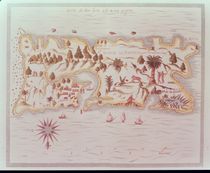 Map of the island of Puerto Rico by Samuel de Champlain