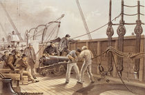 Splicing the Trans-Atlantic telegraph cable on board the 'Great Eastern' by Robert Dudley