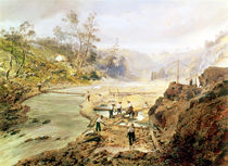 'Fortyniners' washing gold from the Calaveres River by American School