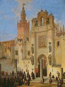 Religious procession in Seville by Joachin Dominguez Becquer