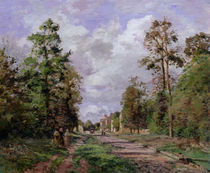The road to Louveciennes at the edge of the wood von Camille Pissarro