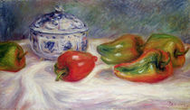 Still life with a sugar bowl and red peppers by Pierre-Auguste Renoir
