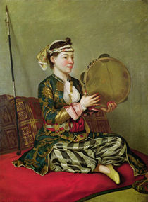 Turkish Woman with a Tambourine von Jean-Etienne Liotard