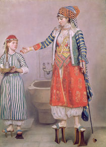 Turkish Woman with her Servant von Jean-Etienne Liotard