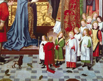 The Seven Joys of the Virgin Altarpiece: detail of a boys' choir von Master of the Holy Parent
