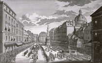 View of a procession in the Graben engraved by Georg-Daniel Heumann von Salomon Kleiner
