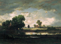 The Pool with a Stormy Sky von Pierre Etienne Theodore Rousseau