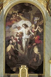 Christ Resurrected between St. Teresa of Avila and St. John of the Cross by Michel des Gobelins Corneille