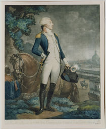 Portrait of the Marquis de La Fayette commander of the National Guard by Philibert Louis Debucourt