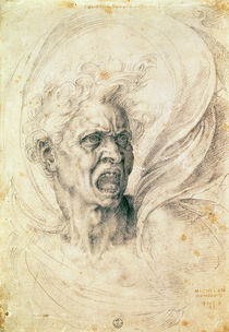 Study of a man shouting by Michelangelo Buonarroti