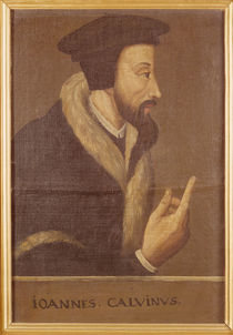 Portrait of John Calvin French theologian and reformer von Swiss School