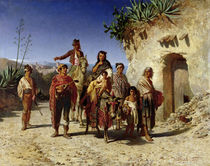 A Gypsy Family on the Road by Achille Zo