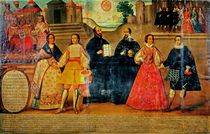 Double wedding between two Inca women and two Spaniards in 1558 von Spanish School
