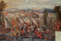 The Capture of Guatemoc , the last Aztec Emperor of Mexico von Spanish School
