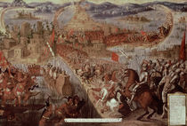The Conquest of Tenochtitlan by Spanish School