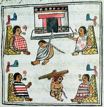 Ms. Palat. 218-220 Book IX Judgement and Punishment in the Aztec empire von Spanish School