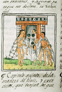 Ms Palat. 218-220 Book IX Young children entering a house by Spanish School