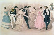 The Polka Fashions, from Godey's Lady's Book by English School