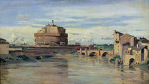 Castel Sant' Angelo and the River Tiber by Jean Baptiste Camille Corot