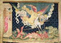 St. Michael and his angels fighting the dragon von Nicolas Bataille