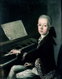Portrait of Carl Graf Firmian at the piano von Franz Thaddaus Helbling