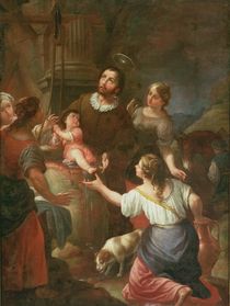St. Isidore and the Miracle at the Well by Spanish School