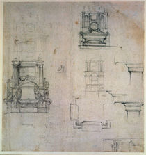 Inv. 1859 6-25-545. R. Designs for tombs by Michelangelo Buonarroti