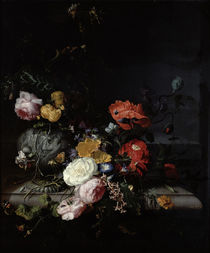 Still Life with Flowers and Insects by Jacob van Walscapelle