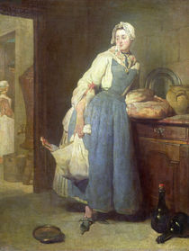 The Kitchen Maid with Provisions by Jean-Baptiste Simeon Chardin