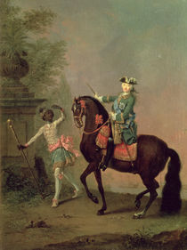 Portrait of Empress Elizabeth Petrovna on Horseback with a Negro Boy von Georg Christoph Grooth