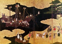 The Arrival of the Portuguese in Japan by Japanese School