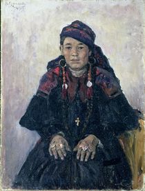 Portrait of a Cossack Woman by Vasilij Ivanovic Surikov