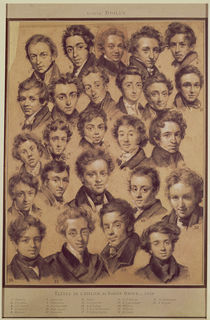 Twenty Five Pupils from the Studio of Antoine Jean Gros 1820 von Louis Leopold Boilly