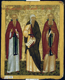 St. John Climacus St. John of Damascus and St. Arsenius by Russian School