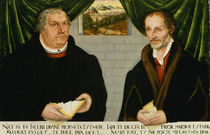 Double Portrait of Martin Luther and Philip Melanchthon von Lucas the Younger Cranach
