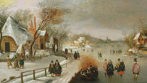 Winter Landscape with Skaters von Adam van Breen