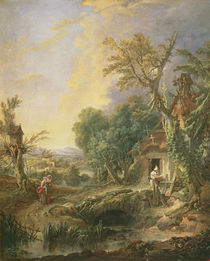 Landscape with a Hermit, 1742 von Francois Boucher