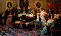 Chopin Playing the Piano in Prince Radziwill's Salon von Hendrik Siemiradzki