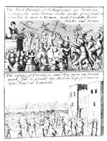 Riot in St. Giles' Cathedral by English School