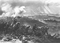 Battle of Gettysburg - Final Charge of the Union Forces at Cemetery Hill by American School