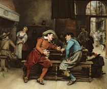 Two Men Talking in a Tavern von Jean Charles Meissonier