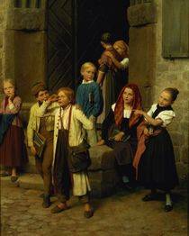 Schoolchildren Watching a Boy Cry by Friedrich Edouard Meyerheim