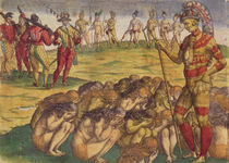 Capture of the Aztecs by the Spanish Colonists by Theodore de Bry