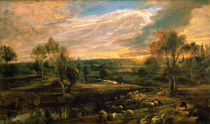 A Landscape with a Shepherd and his Flock von Peter Paul Rubens