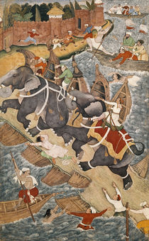 Akbar Tames the Savage Elephant by Basawan and Chatai